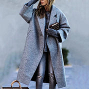 Modern Autum/Winter Long woolen Coat  no belt /Abrigo Sin Cinturon moderno