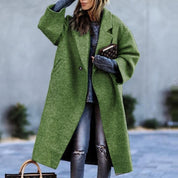 Modern Autum/Winter Long woolen Coat  no belt /Abrigo Sin Cinturon moderno