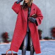 Modern Autum/Winter Long woolen Coat  no belt /Abrigo Sin Cinturon moderno