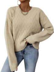 New Knitted Sweater Round Neck Long Sleeve /Sewater Manga Larga Cuello Redondo Entretejido