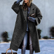 Modern Autum/Winter Long woolen Coat  no belt /Abrigo Sin Cinturon moderno