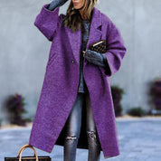 Modern Autum/Winter Long woolen Coat  no belt /Abrigo Sin Cinturon moderno