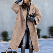 Modern Autum/Winter Long woolen Coat  no belt /Abrigo Sin Cinturon moderno