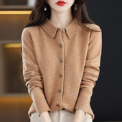 Casual POLO Cardigan with Collar  Cashmere - Wool Sweater/ Sweater con Cuello Casual Cashemere - Lana