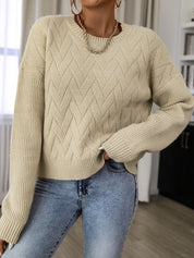 New Knitted Sweater Round Neck Long Sleeve /Sewater Manga Larga Cuello Redondo Entretejido