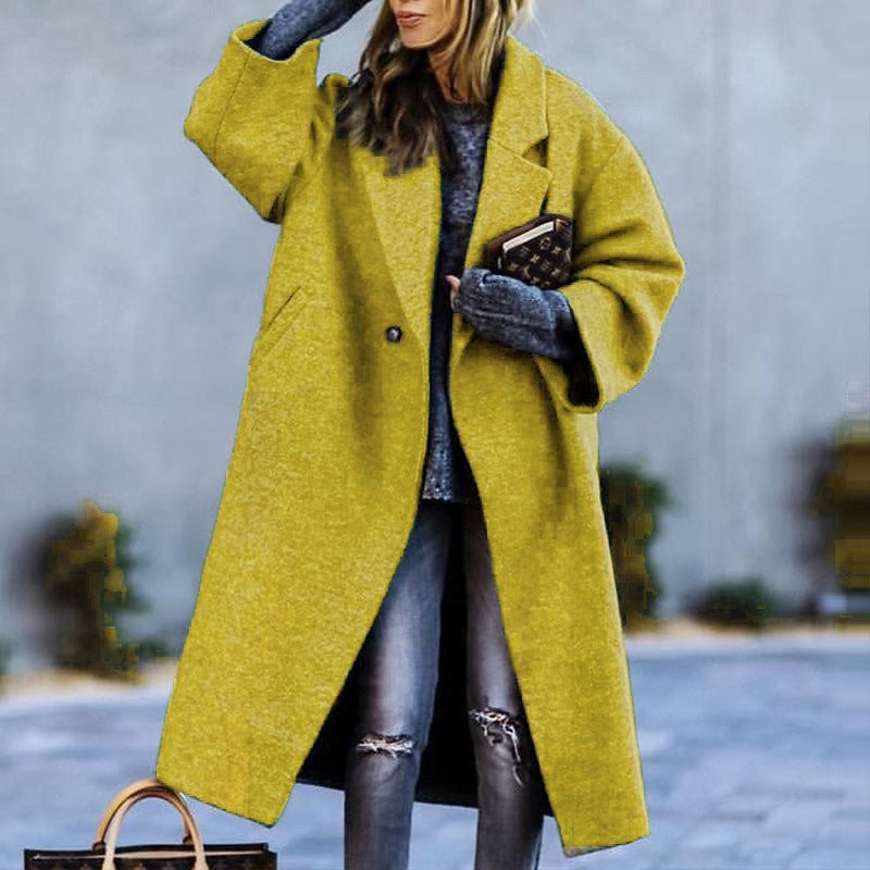 Modern Autum/Winter Long woolen Coat  no belt /Abrigo Sin Cinturon moderno