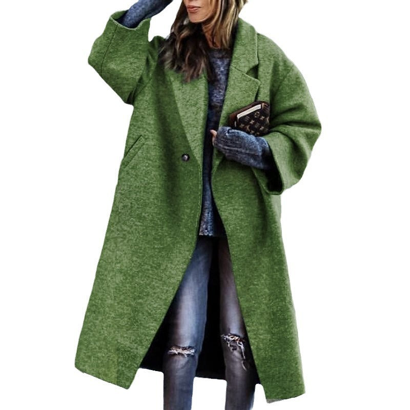 Modern Autum/Winter Long woolen Coat  no belt /Abrigo Sin Cinturon moderno